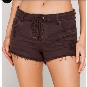 Billabong Lite Hearted Distressed Denim Shorts Size 28